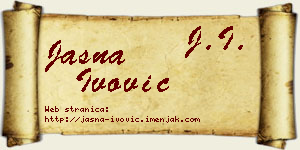 Jasna Ivović vizit kartica